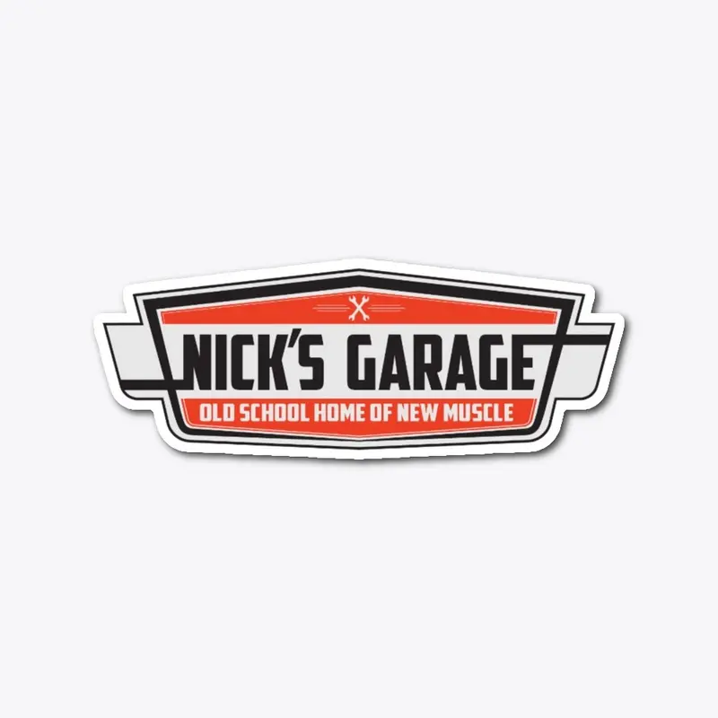 Nick's Garage die cut sticker